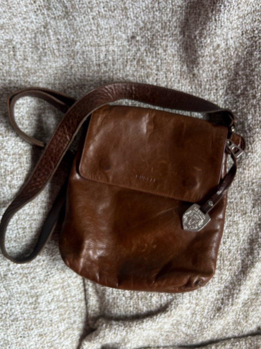 Rudsak Canadian Heritage Cognac Brown Leather Flap Crossbody Bag
